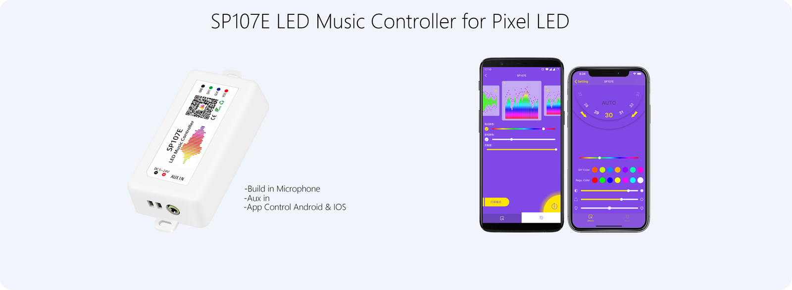 Mini controlador led RGB inteligente de 2048 pixeles